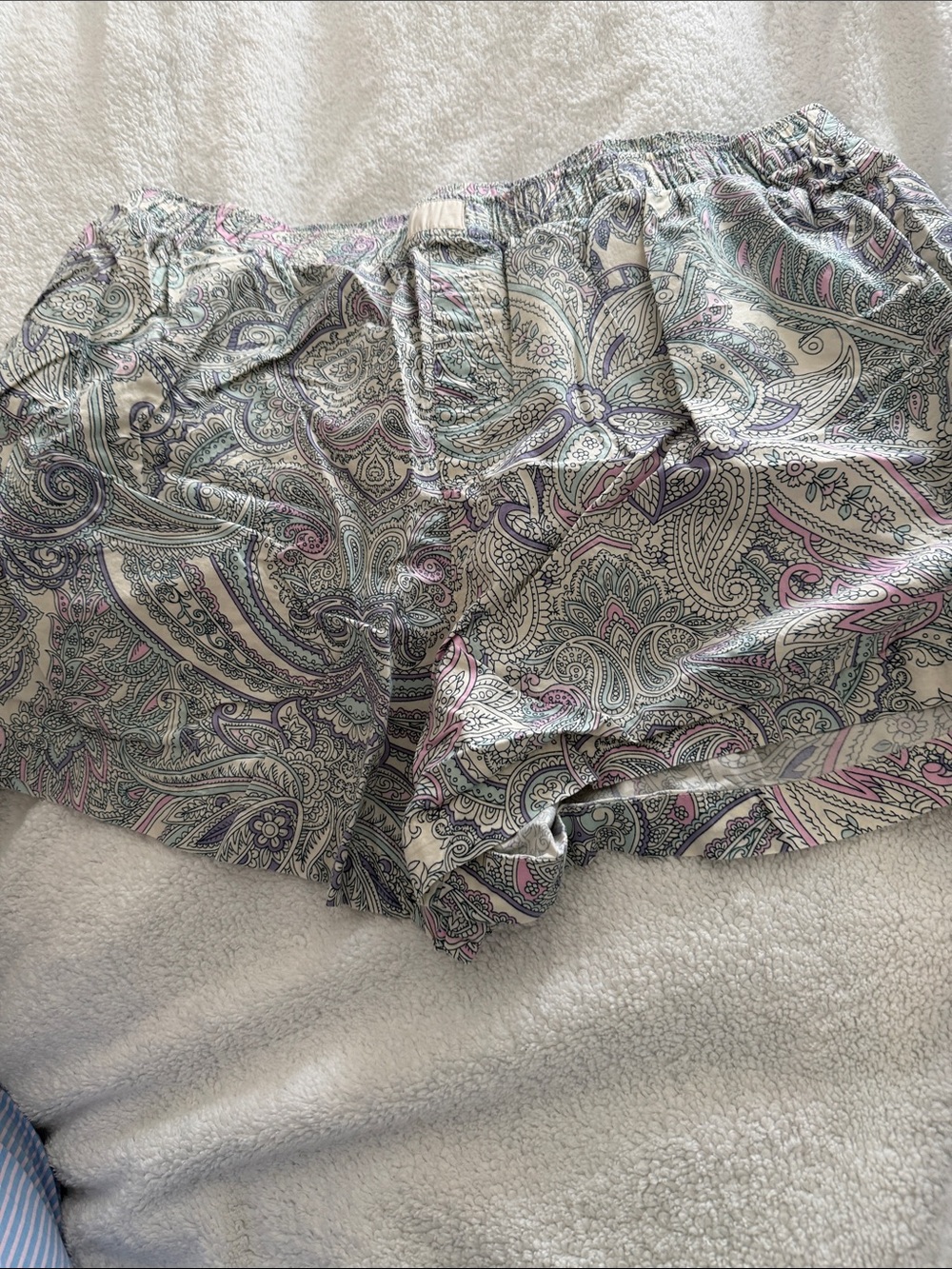 Soma Paisley Print Shorts - Cream, Pink & Blue